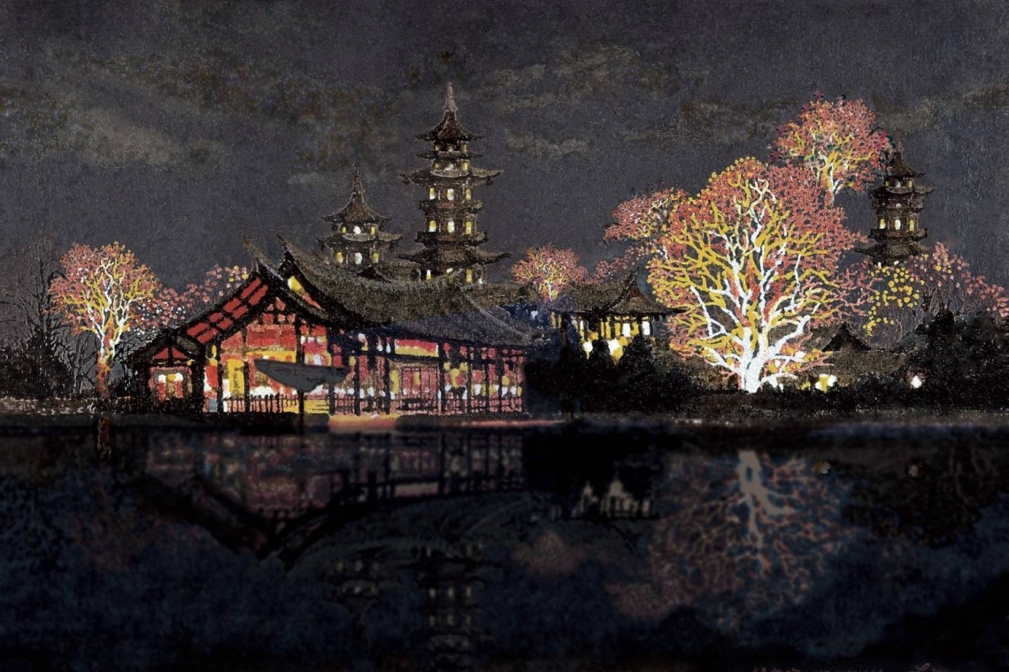 夜景系列〔麗江之夜〕這幅作品讓我好無奈，