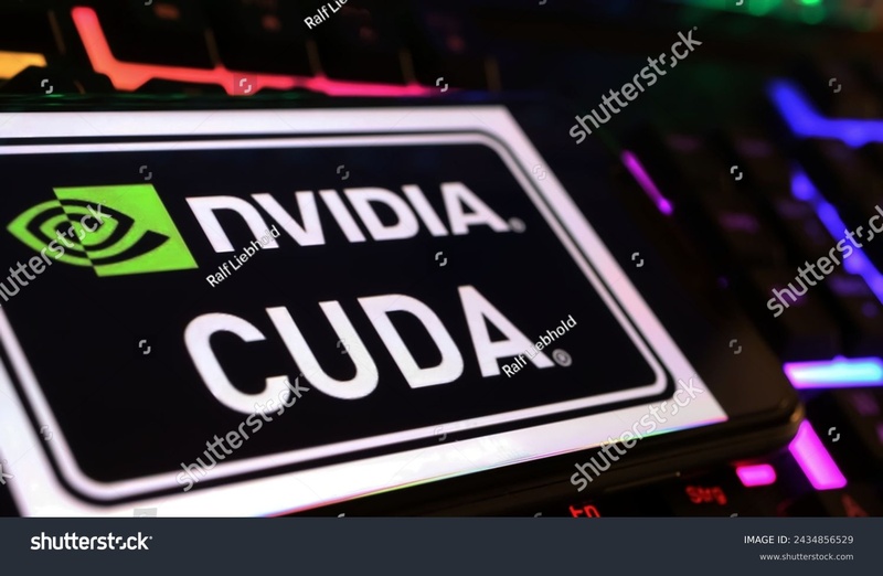 stock photo viersen germany march closeup of smartphone screen with logo lettering of nvidia cuda 2434856529